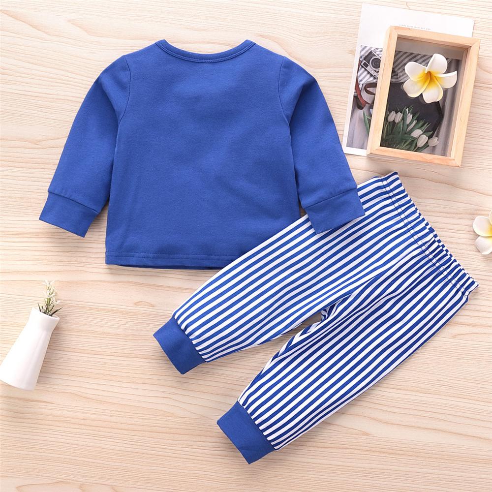 Baby Boys Striped Whale Long Sleeve Top & Pants Wholesale Baby Clothes In Bulk - PrettyKid