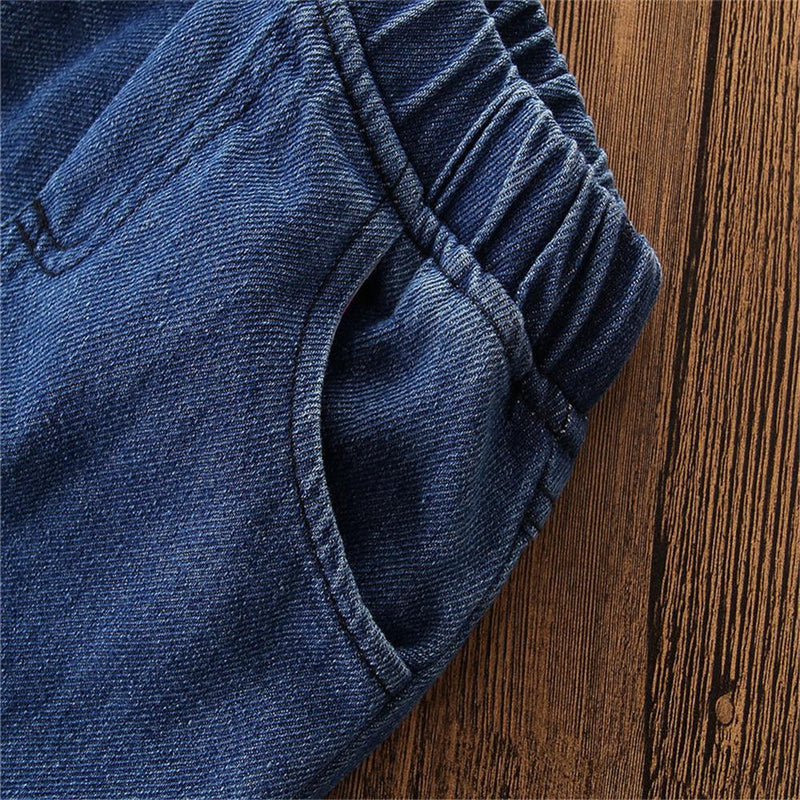 Girls Stylish Flared Pocket Solid Denim Pants Wholesale - PrettyKid