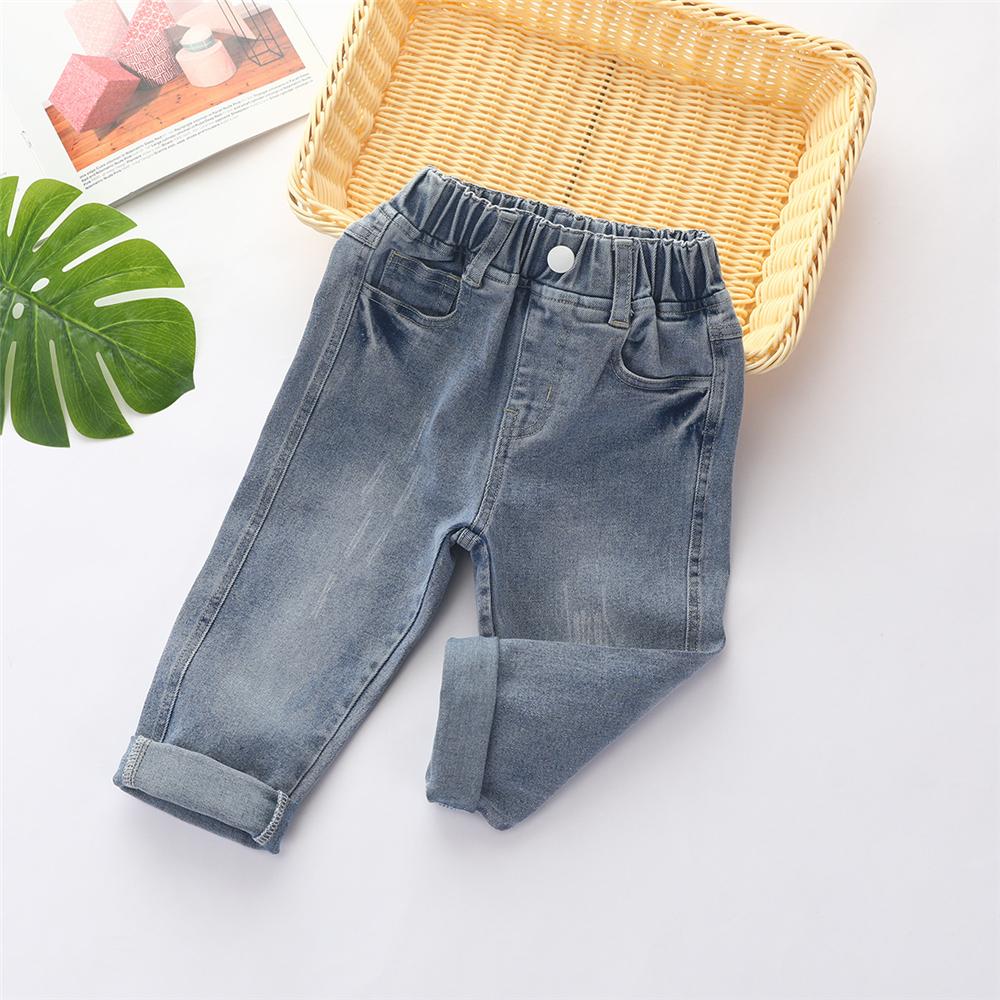 Wholesale on Stock Children′ S Jeans Cute Cartoon Print Casual