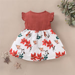 Girls Summer Floral Printed Bow Decor Dress Girl Dresses Wholesale - PrettyKid