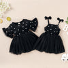 Girls Summer Floral Printed Splicing Princess Mesh Dress Wholesale Little Girls clothing - PrettyKid
