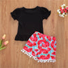 Girls Summer Glasses Printed Short Sleeve Top & Shorts Girl Boutique clothes Wholesale - PrettyKid