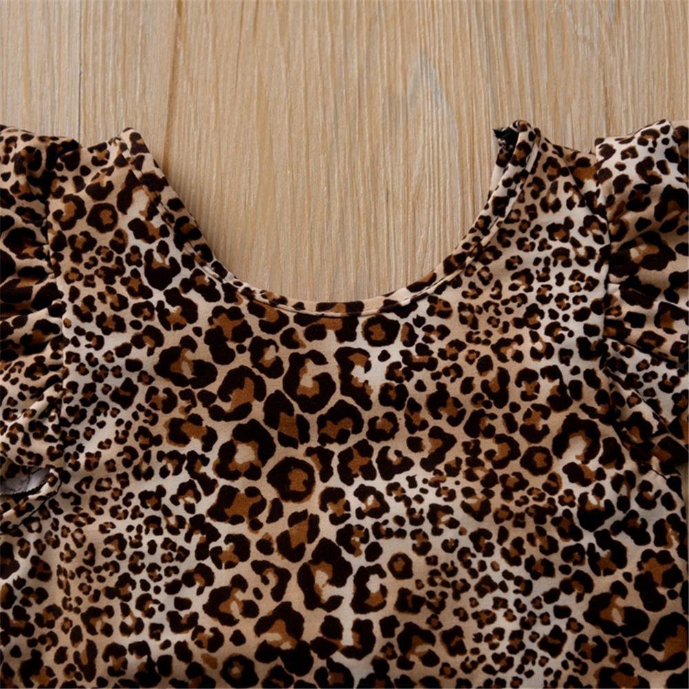 Girls Summer Leopard Printed Top & Skirt Kids Wholesale clothes Warehouse - PrettyKid