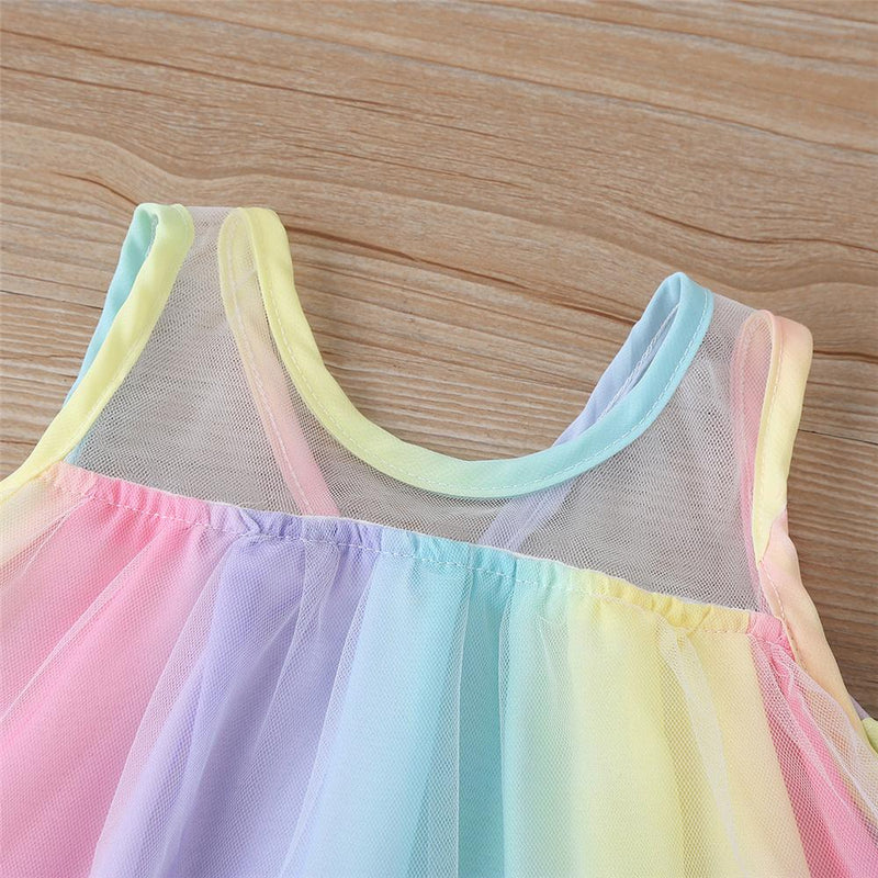 Girls Summer Sleeveless Princess Tulle Dress Wholesale Little Girl Boutique Clothing - PrettyKid