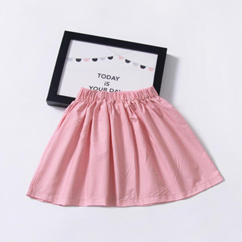 Girls Summer Solid Color Button Skirt Trendy Kids Wholesale clothes - PrettyKid