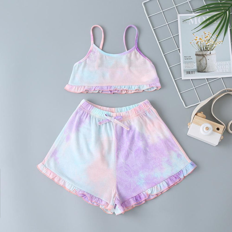 Girls Summer Tie Dye Tank Tops & Shorts - PrettyKid