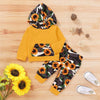 Baby Girls Sunflower Printed Hooded Top & Pants Babywear Wholesale - PrettyKid