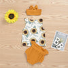 Baby Girls Sunflower Printed Sleeveless Top & Solid Shorts & Headband Infant Clothing Wholesalers - PrettyKid