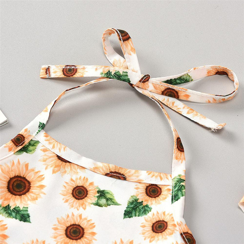 Girls Sunflower Summer Tank Dress & Headband Bulk Childrens Clothing Suppliers - PrettyKid