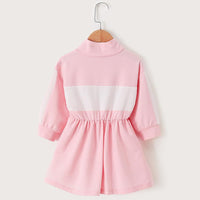 Girls Super Long Sleeve Zipper Pleated Dress Wholesale Kids Clothing Distributors - PrettyKid