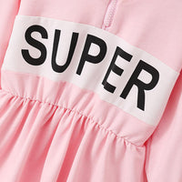 Girls Super Long Sleeve Zipper Pleated Dress Wholesale Kids Clothing Distributors - PrettyKid