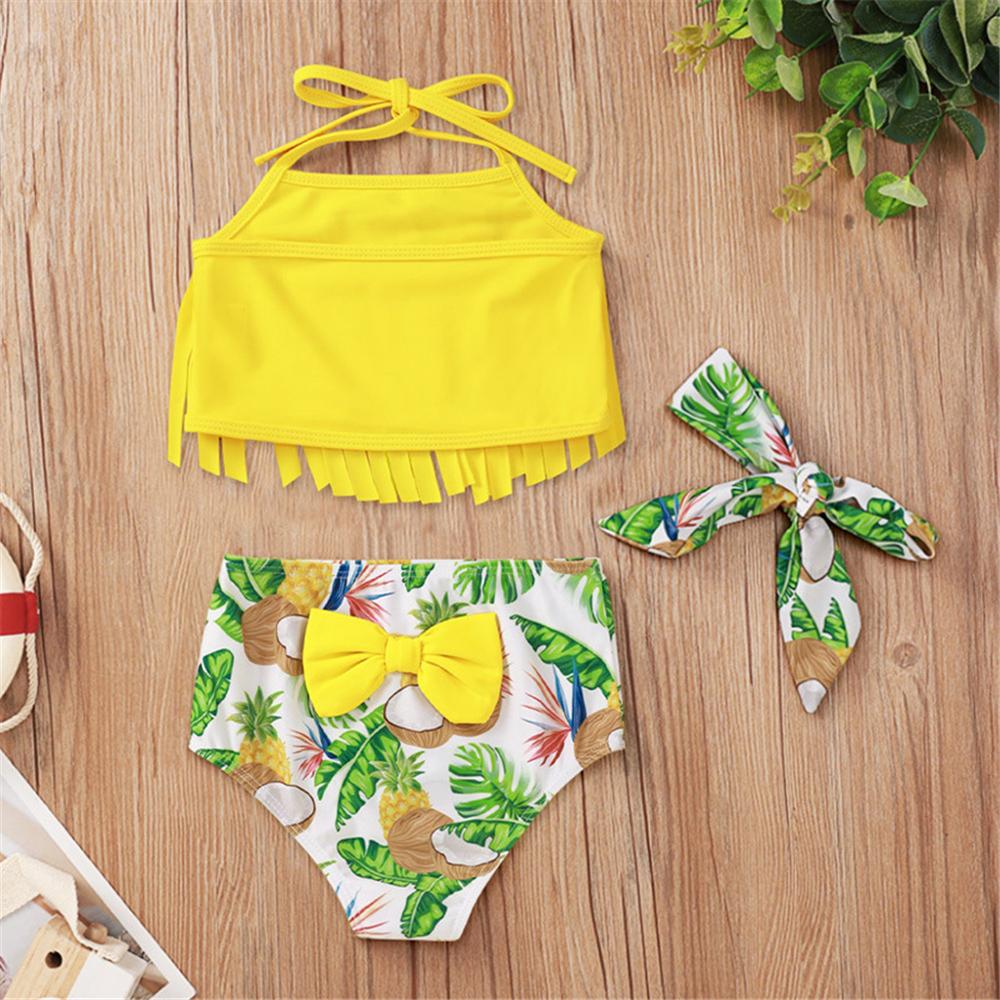 Wholesale Cute Printed Two Piece Swimsuit For Older Girls Durable