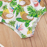 Baby Girls Swimwear Tassel Solid Top & Fruit Printed Shorts & Headband 2 Piece Swimsuit With Shorts - PrettyKid