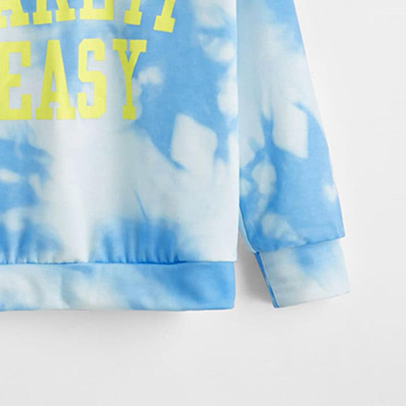 Unisex Take It Easy Printed Tie Dye Long Sleeve Top Trendy Kids Wholesale Clothing - PrettyKid