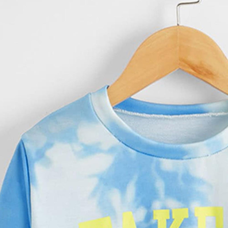 Unisex Take It Easy Printed Tie Dye Long Sleeve Top Trendy Kids Wholesale Clothing - PrettyKid