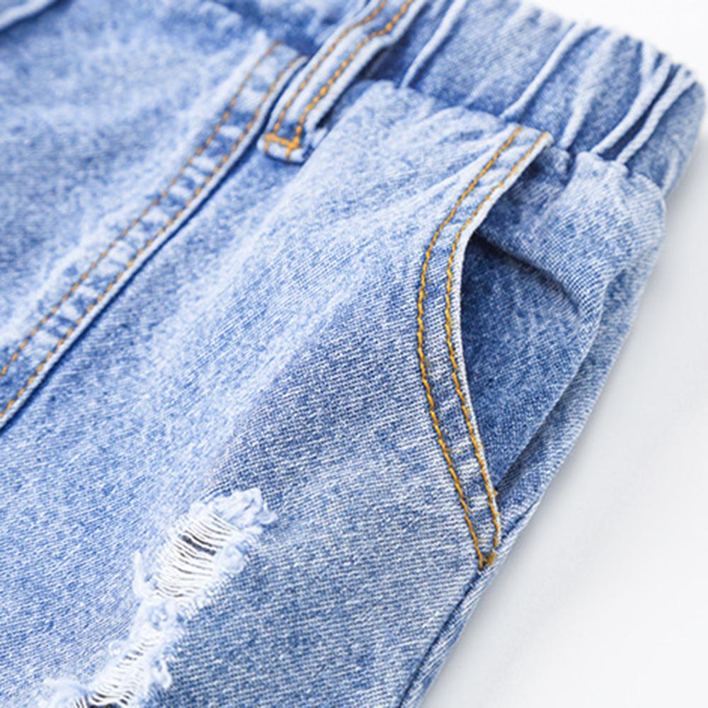 Girls Tassel Button Pocket Ripped Denim Skirt Wholesale Boutique Girl Clothing - PrettyKid