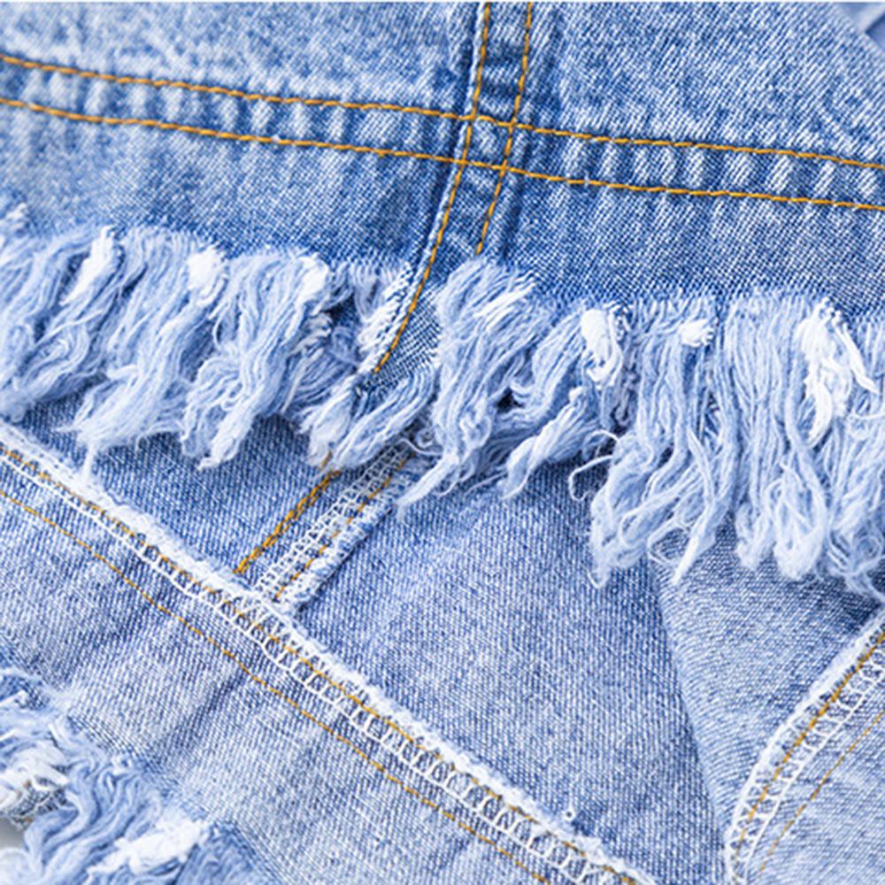 Girls Tassel Button Pocket Ripped Denim Skirt Wholesale Boutique Girl Clothing - PrettyKid