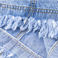 Girls Tassel Button Pocket Ripped Denim Skirt Wholesale Boutique Girl Clothing - PrettyKid