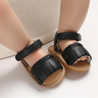 Baby Girls Tassel Magic Tape Open Toe Buckle Sandals Girls Shoes Wholesale - PrettyKid