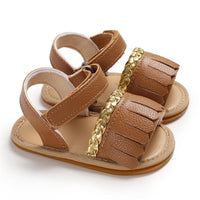 Baby Girls Tassel Magic Tape Open Toe Buckle Sandals Girls Shoes Wholesale - PrettyKid