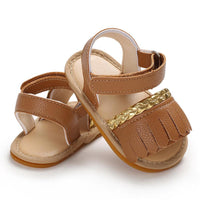 Baby Girls Tassel Magic Tape Open Toe Buckle Sandals Girls Shoes Wholesale - PrettyKid