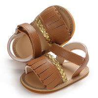 Baby Girls Tassel Magic Tape Open Toe Buckle Sandals Girls Shoes Wholesale - PrettyKid