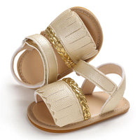 Baby Girls Tassel Magic Tape Open Toe Buckle Sandals Girls Shoes Wholesale - PrettyKid