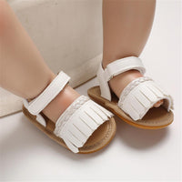 Baby Girls Tassel Magic Tape Open Toe Buckle Sandals Girls Shoes Wholesale - PrettyKid