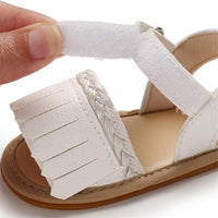 Baby Girls Tassel Magic Tape Open Toe Buckle Sandals Girls Shoes Wholesale - PrettyKid