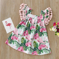 Baby Girls Tassel Sleeve Animal Floral Printed Dress Wholesale clothes Baby - PrettyKid