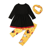 Girls Tassel Turkey Printed Thanksgiving Sets Wholesale Girls Clothing - PrettyKid