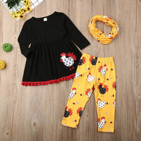 Girls Tassel Turkey Printed Thanksgiving Sets Wholesale Girls Clothing - PrettyKid