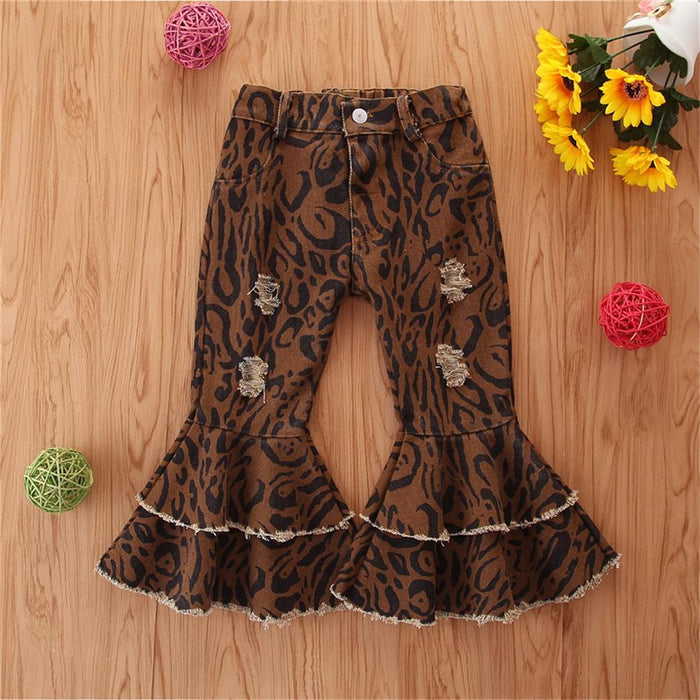 Girls Tassel Wig Leg Pocket Flared Jeans Baby Girl Boutique Clothing Wholesale - PrettyKid