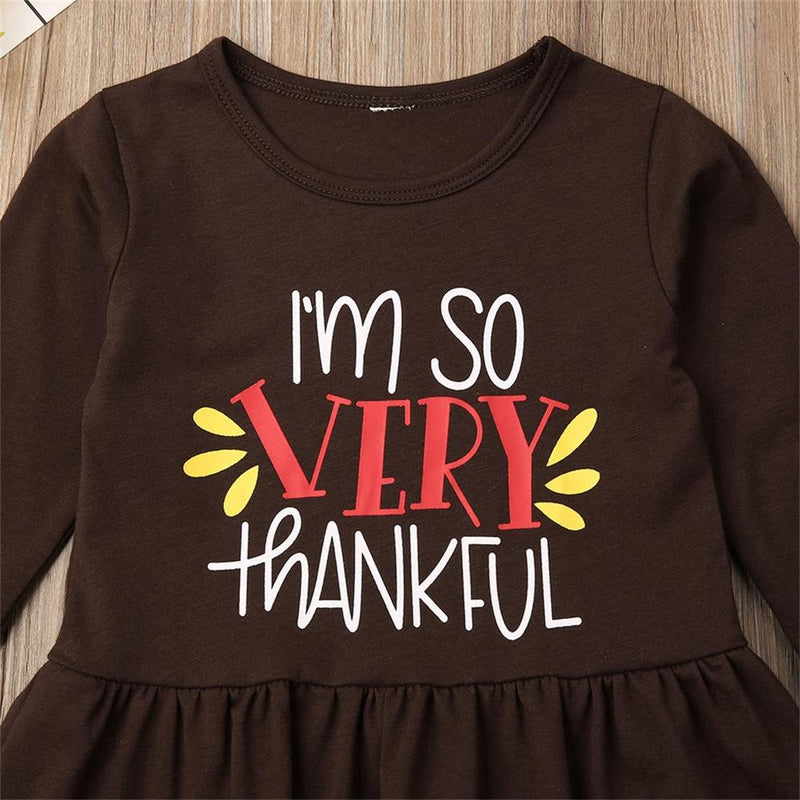 Girls Thanksgiving Letter Printed Top & Bell Bottoms Wholesale Girls Clothes - PrettyKid