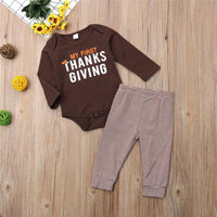 Baby Boys Thanksgiving Solid Romper & Pants Kid Apparel Wholesale - PrettyKid