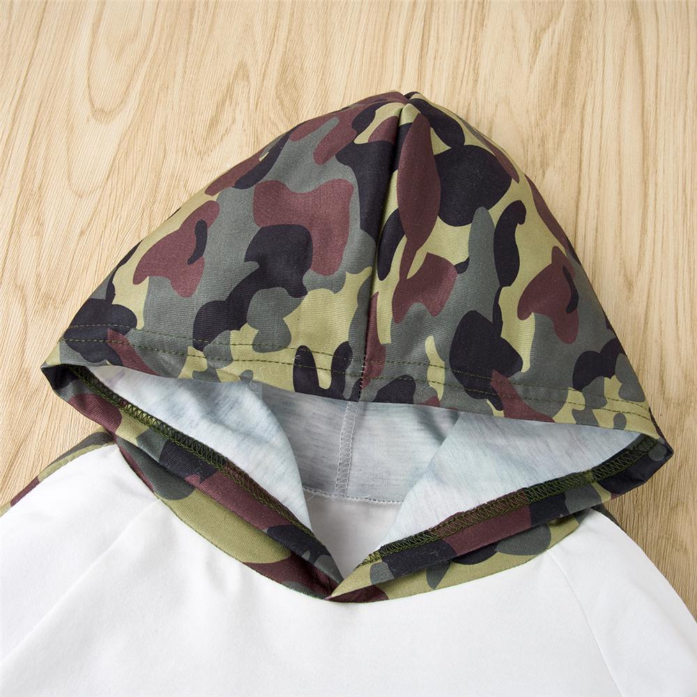 Boys The Best Is Yours Camo Hooded Tracksuit Trendy Toddler Clothes Cheap - PrettyKid