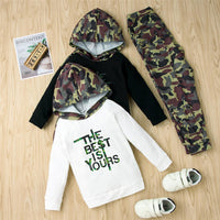 Boys The Best Is Yours Camo Hooded Tracksuit Trendy Toddler Clothes Cheap - PrettyKid