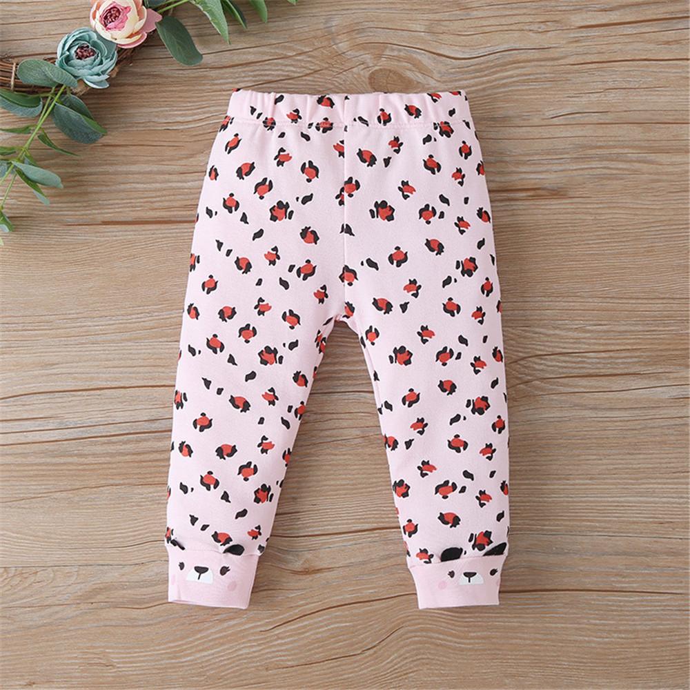 Baby Girls Three-piece Cartoon Letter Printed Rompers & Pants - PrettyKid