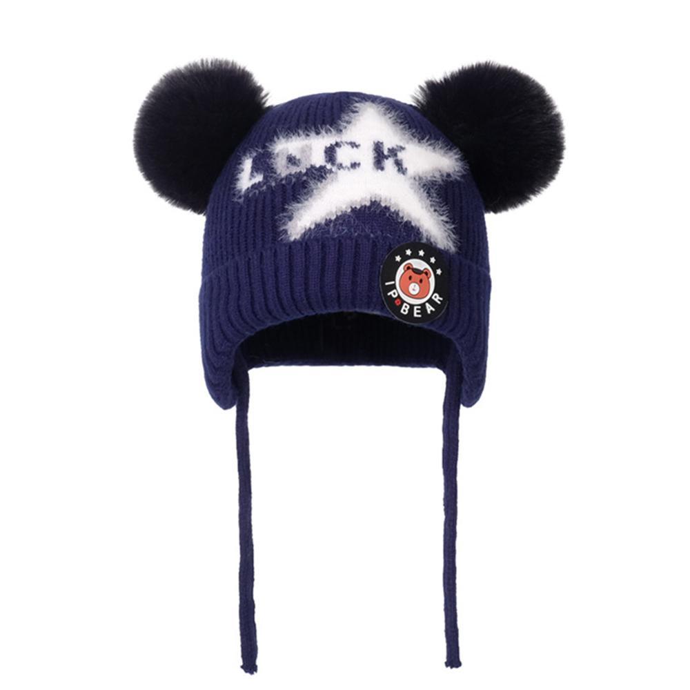 Baby Tie-Up Knitted Cartoon Star Pompon Hat Baby Accessories Wholesale - PrettyKid