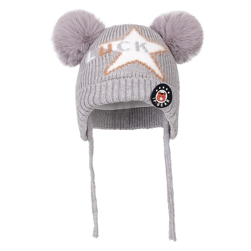Baby Tie-Up Knitted Cartoon Star Pompon Hat Baby Accessories Wholesale - PrettyKid