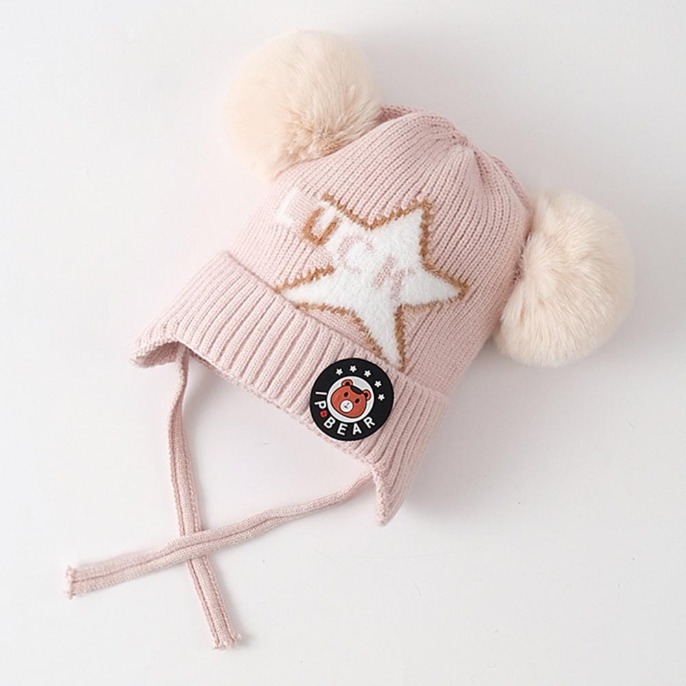 Baby Tie-Up Knitted Cartoon Star Pompon Hat Baby Accessories Wholesale - PrettyKid