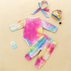 Baby Girls Tie-dye Long Sleeve Romper & Pants & Headband - PrettyKid