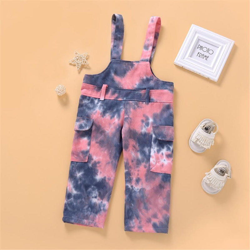 Baby Girls Tie Dye Button Jumpsuit Wholesale Baby Outfits - PrettyKid