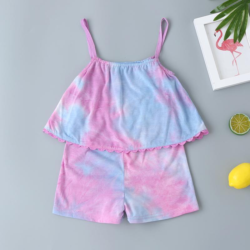 Girls Tie Dye Cami Romper - PrettyKid