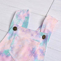 Girls Tie Dye Casual Pocket Button Jumpsuit Wholesale Girl Boutique Clothing - PrettyKid
