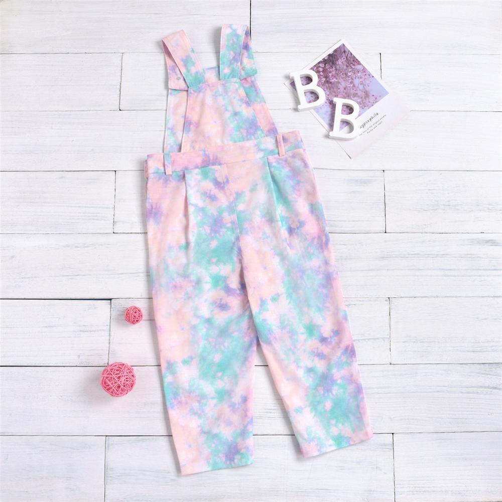 Girls Tie Dye Casual Pocket Button Jumpsuit Wholesale Girl Boutique Clothing - PrettyKid