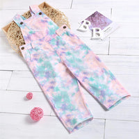 Girls Tie Dye Casual Pocket Button Jumpsuit Wholesale Girl Boutique Clothing - PrettyKid