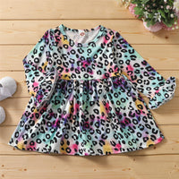 Girls Tie Dye Flared Sleeve Printed Dress Wholesale Girls Clothes - PrettyKid