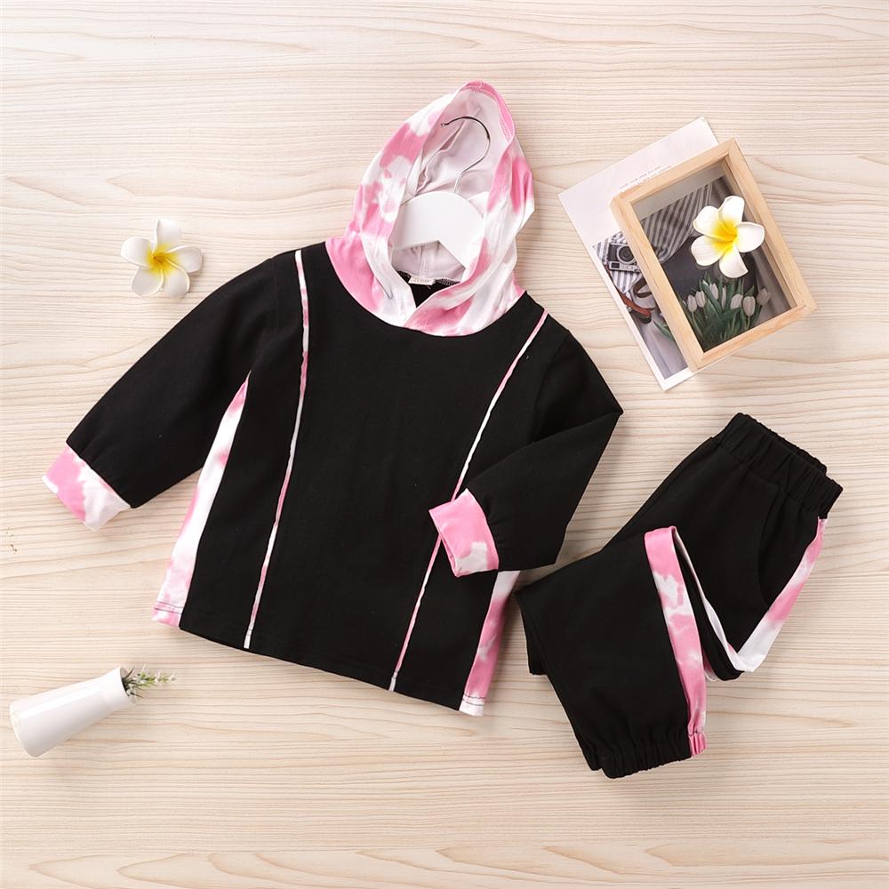 Girls Tie Dye Hooded Long Sleeve Top & Pants Girls Boutique Wholesale - PrettyKid
