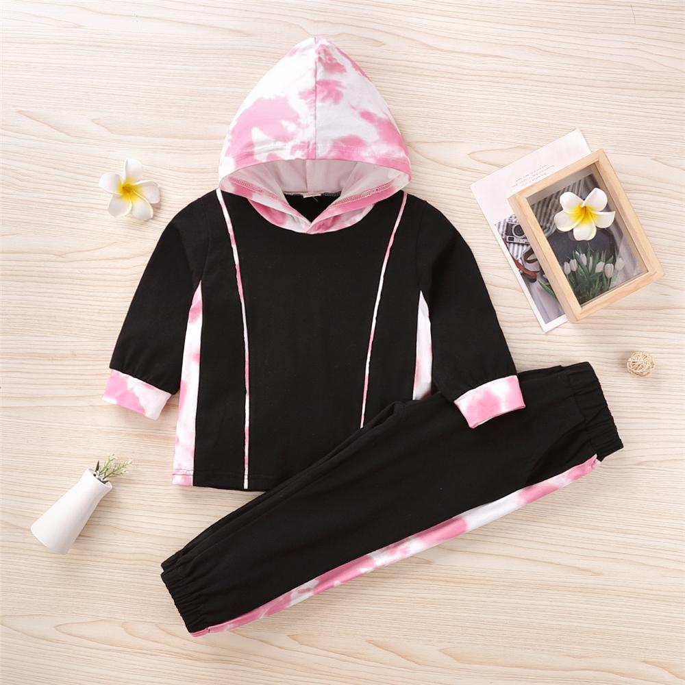 Girls Tie Dye Hooded Long Sleeve Top & Pants Girls Boutique Wholesale - PrettyKid